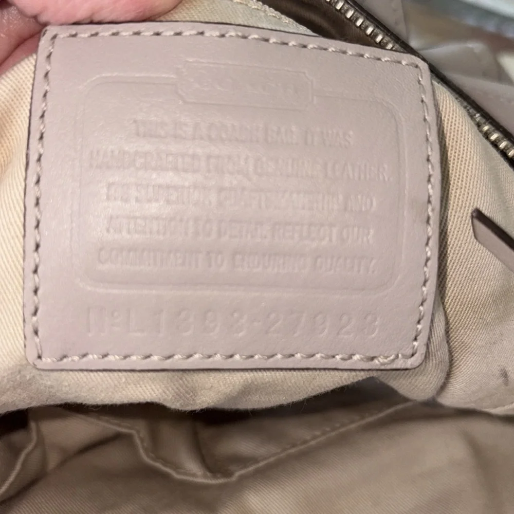 Coach Bleecker  mini Riley Satchel Crossbody bag  leather  gray/taupe excellent
